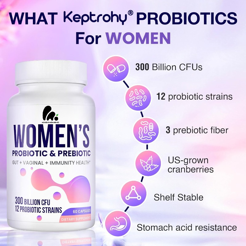 Probiotic 60 Billion - โปรไบโอติกสำหรับช่องคลอดหญิง - 300 พันล้าน CFU พรีไบโอติก,