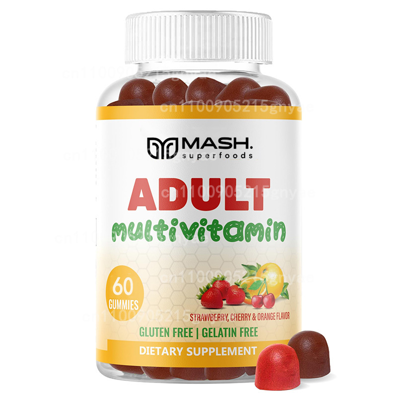 Multivitamin Gummy Adult - วิตามินรวมสำหรับผู้ใหญ่แบบเยลลี่ ผสมธาตุเหล็ก วิตามินที่จำเป็น สำหรับคนทานมังสวิรัติ ปราศจากกลูเตน 60