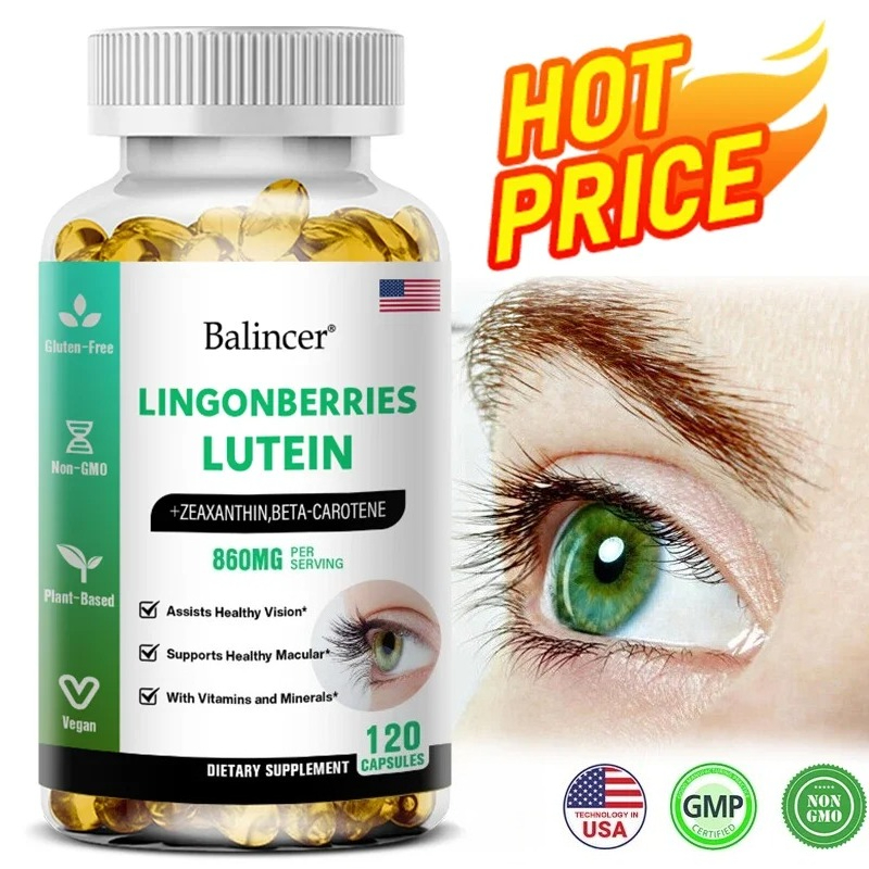 Nutrition Zinc - อาหารเสริมตาด้วยลูทีนและวิตามิน A C E และสังกะสีเพื่อส่งเสริมสุขภาพดวงตาและซีแซนทีนเพื่อกรองแสงสีฟ้า