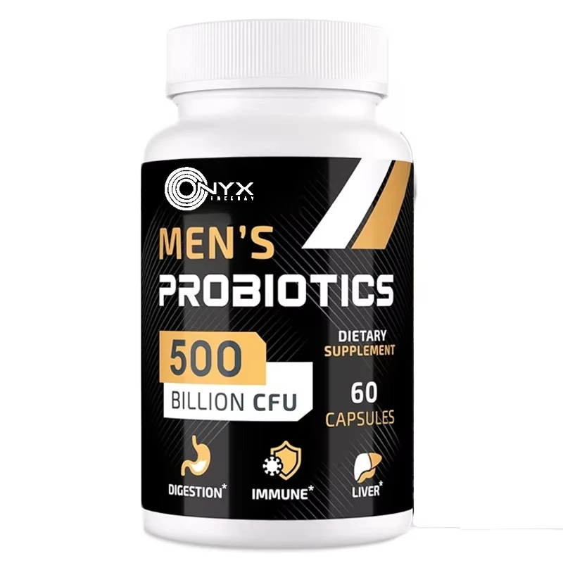 Probiotic 60 Billion - โปรไบโอติกส์สำหรับผู้ชาย CFU 500 พันล้านที่มีขมิ้น แครนเบอร์รี่ และผลิตภัณฑ์เสริมอาหารระบบย่อย