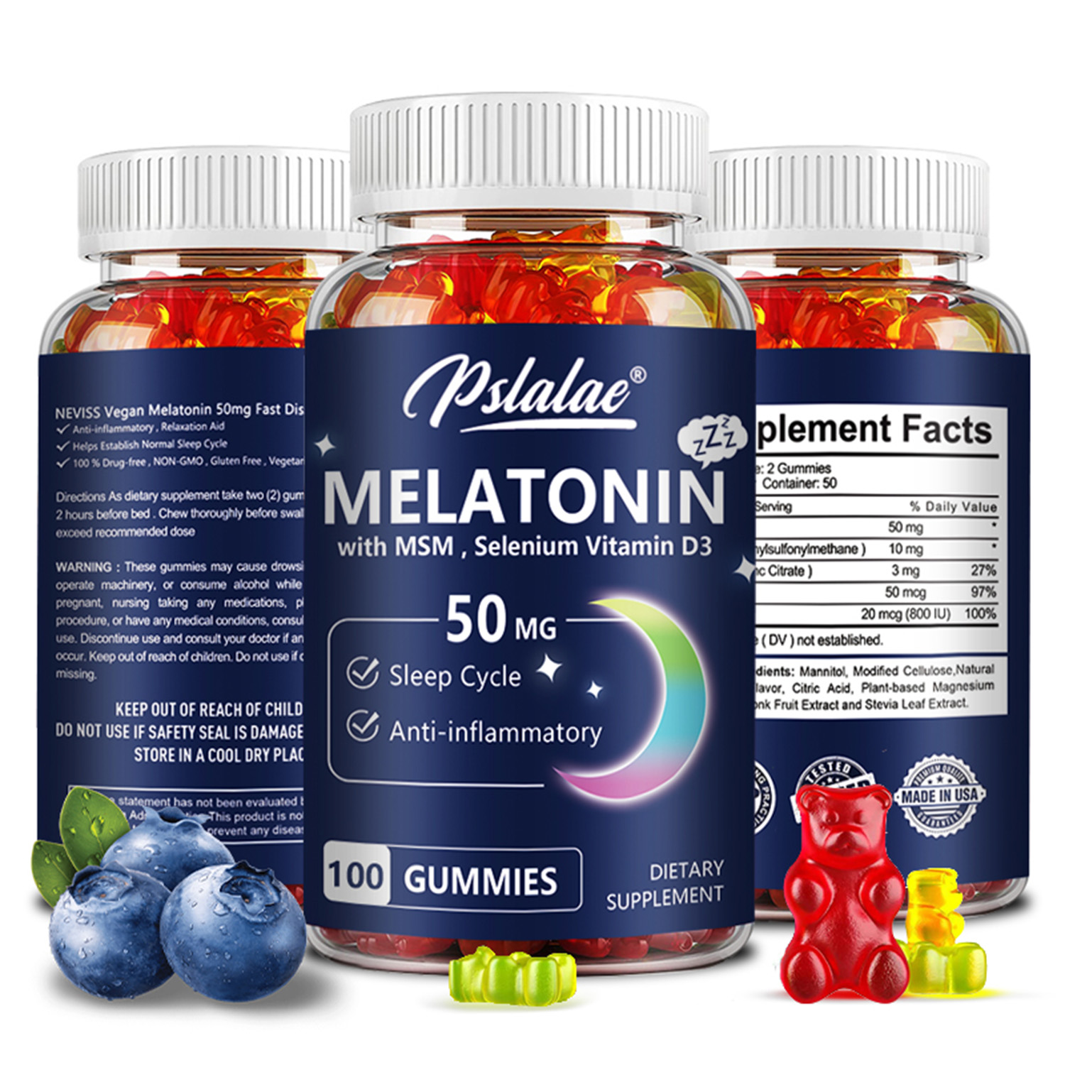 Melatonin Sleep Gummy - Melatonin Gummies 50 มก. - รองรับการนอนหลับ,