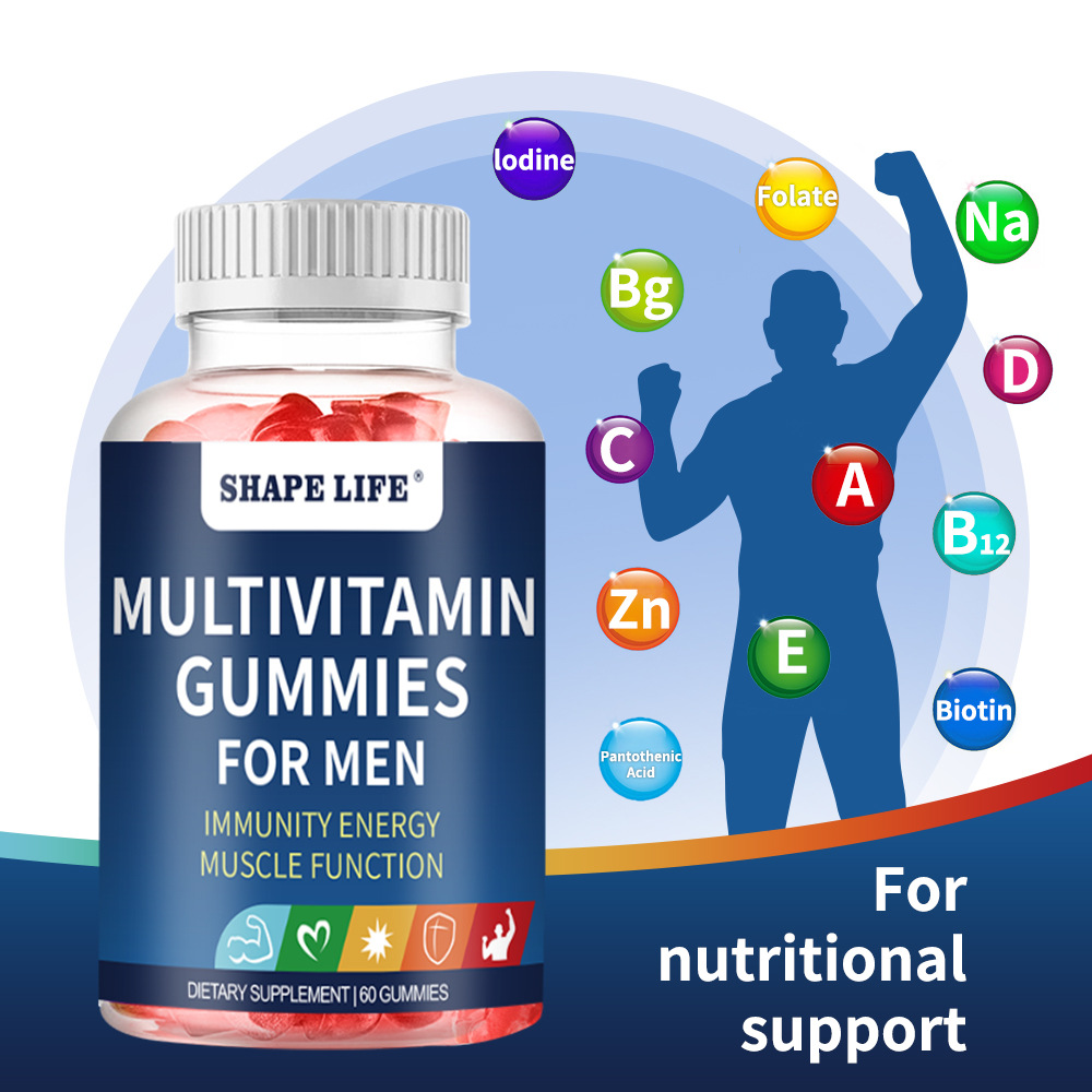 Multivitamin Gummy Adult - วิตามินรวมชนิดกัมมี่สำหรับผู้ชาย เสริมโภชนาการประจำวัน ปรับปรุงภูมิคุ้มกัน บรรเทาความเหนื่อยล้า รักษาการเผาผลาญ