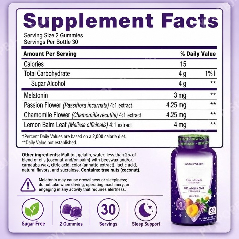 กัมมี่ช่วยการนอนหลับผสมเมลาโทน - Melatonin Sleep Gummy บทวิจารณ์และราคา