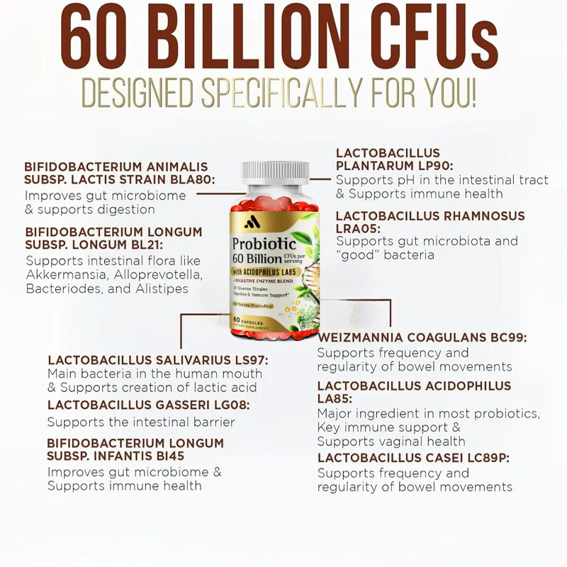 หนึ่งหน่วยบริโภคประกอบด้วยโปรไ - Probiotic 60 Billion บทวิจารณ์และราคา