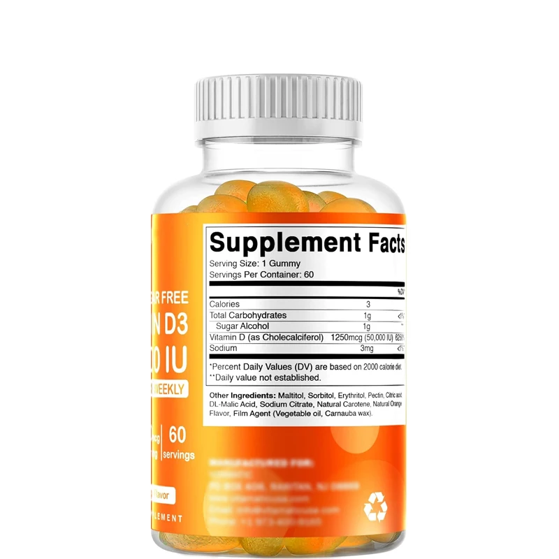 วิตามินน้ําตาลฟรี วิตามิน D3 5 - Multivitamin Gummy Adult บทวิจารณ์และราคา